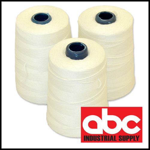 6 CONES HEAVY DUTY WHITE SPOOLS SEWING THREAD FOR PORTABLE BAG CLOSER 3600 fts