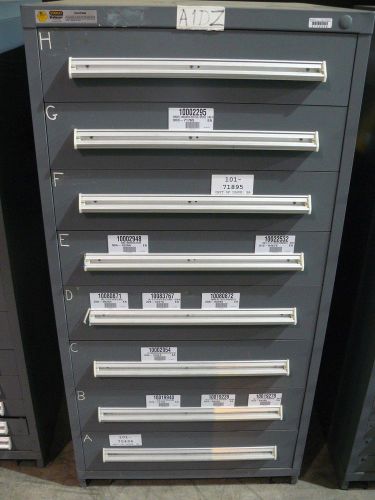 Stanley vidmar 8 drawer industrial storage cabinet 30&#034; w x 27 3/4&#034; d x 59&#034; t for sale