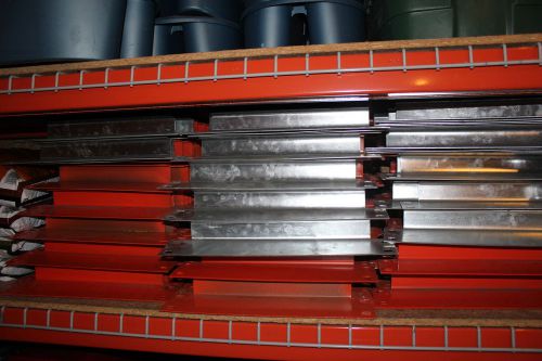 100 PALLET RACK 12&#034; ROW SPACERS - ORANGE COLOR - VERY GOOD USED CONDITION