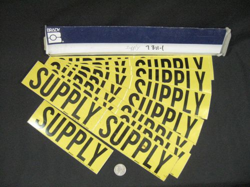 17(8 1/2 Cards) PIPE MARKERs Brady SUPPLY7311-1Blk on Yellow 2 1/4&#034;H x 7&#034;W Vinyl