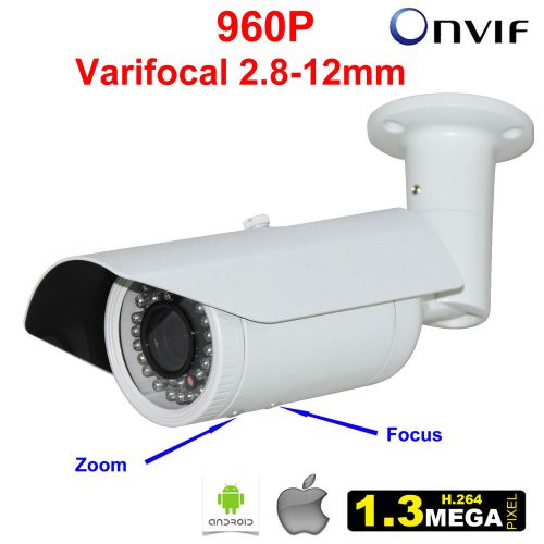 960P 1.3MP 2.8-12mm Varifocal Zoom Lens IR Infrared Nightvision Security Camera