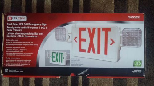 EXIT/EMERGENCY SIGN Dual-Color LED Exit/Emergency Sign by Utilitech - NEW in Box