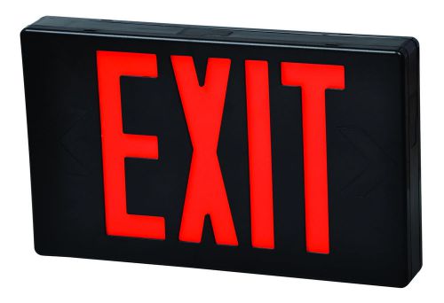 Morris products led exit sign in red led and black housing with battery backup for sale