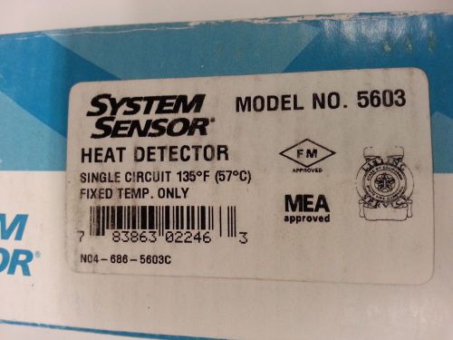 System Sensor 5600 Series 5603 Fire Alarm Heat Detector