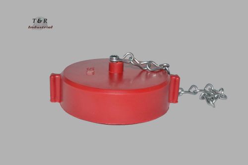 Fire hydrant adapter cap and chain 2-1/2&#034; nst(f) polycarbonate red for sale