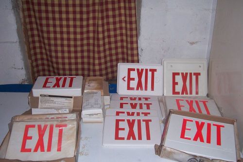 exit signs, mounting plates, and exit sign plates