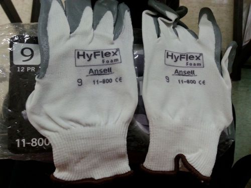 Ansell HyFlex 11-800-8 Nylon Glove, Gray Foam Nitrile Coating (pack of 12)