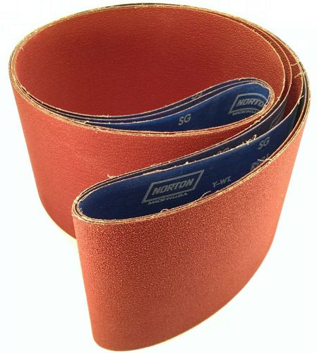 (3) Norton 78072745422 Sanding Belts, 8&#034; x 107&#034;, 50 Grit