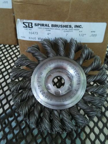 1 (one) spiral brushes ohio 4-inch cable twist knot wheel  stainless 20 gauge for sale