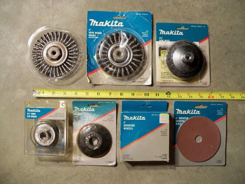Makita 4&#034; angle grinder sander grinding wheel wire wheel wire cup brush new lot for sale