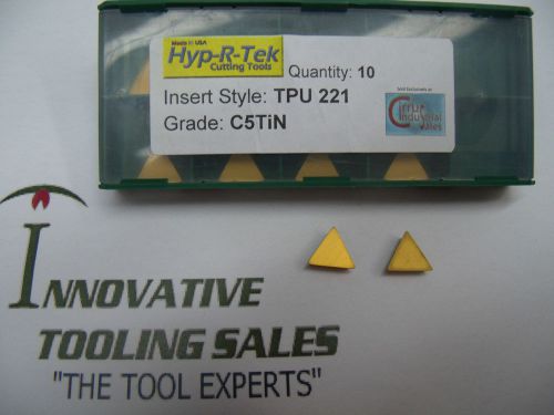 Tpu 221 carbide insert grade c5tin hyp-r-tek usa brand 10 pcs for sale