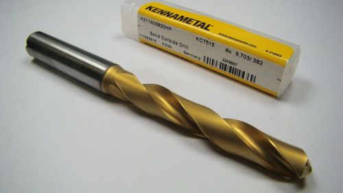 KENNAMETAL Carbide Jobber Drill Bit 9.703mm 0.3819&#034; 135 Deg TiN 2249607 [1758]