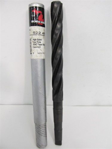 Michigan Drill 522 49/64&#034;, #2MT, 4 Flute, HSS, Taper Shank Core Drill