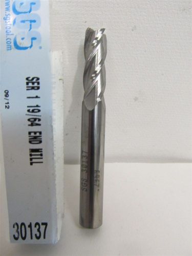 SGS 30137, 19/64&#034; x 5/16&#034; x 13/16&#034; x 2 1/2&#034; Solid Carbide End Mill