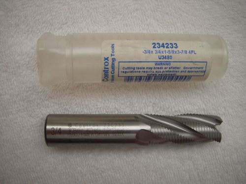 1 NEW CONTROX 3/4&#034; DIA ROUGHING END MILL 4 FLUTES