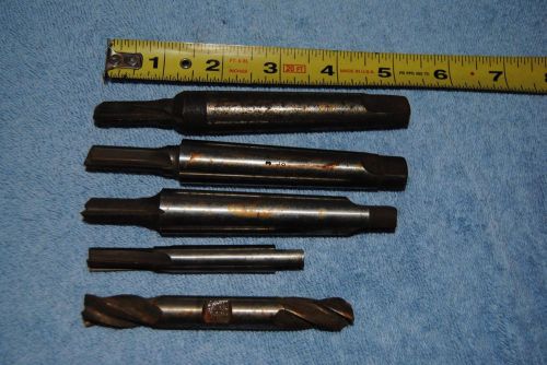 5 Old Used End Mills Bits Cutting Tools 39S-1893-S USA
