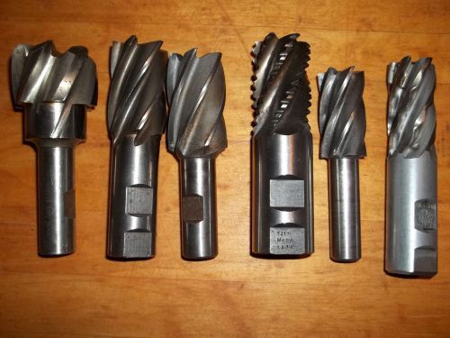 Lot of (6) 6 flute end mills - machinist tools - lot 1 for sale