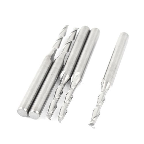 5 pcs 2mm cut dia 3.175mm 1/8&#034; round shank double flute spiral end mills for sale