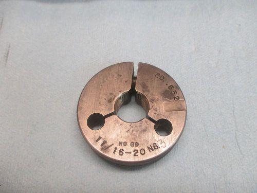 11/16 20 NS 3 THREAD RING GAGE GO ONLY .6875 P.D.= .6520 MACHINIST SHOP TOOL