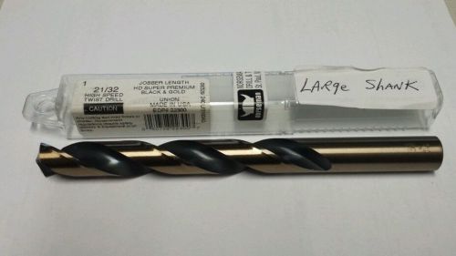 NEW Norseman 22300 21/32 High Speed Twist Drill Premium Large Shank Black &amp; Gold