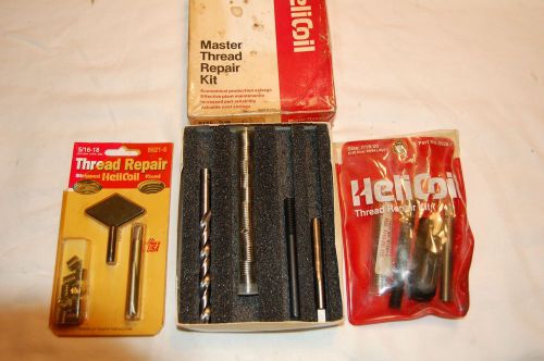 Helicoil thread repair sets 5/16&#034;, 3/8&#034; &amp; 7/16&#034; for sale