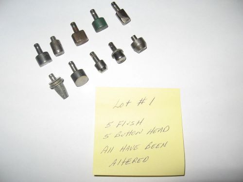 Rivet squeezer sets lot 10 button head &amp; flush  variety altered!! for sale