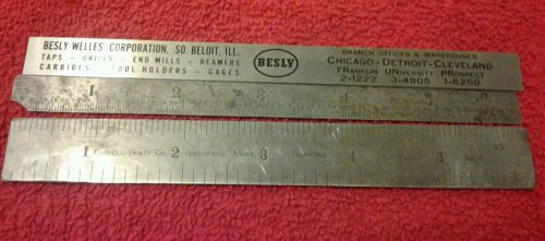 Lot - 3 Machinest 6&#034; Rulers : Starrett, Besly, Goodell-Pratt