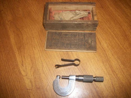 Vintage Lufkin No. 2610 Micrometer 0-1/2 Inch With Rounded Anvil and Case L@@K..