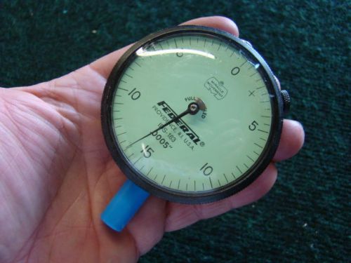 Federal Dial Gauge IDS-183 .0005&#034; 0-15 Full Jeweled LARGE 2 1/2&#034;