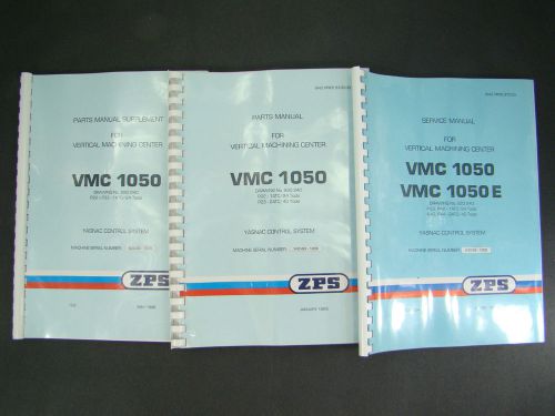 Zps vertical machining center vmc1050 manual set service, parts, &amp; parts sup. for sale
