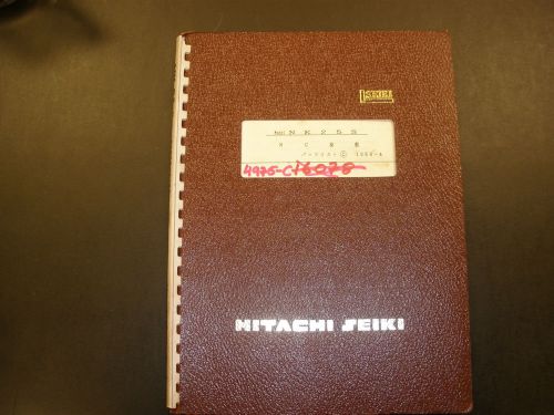 Hitachi Seiki CNC Lathe NK255 Parts Manual