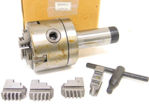 New meda 3&#034; 4-jaw scroll lathe chuck w/ 5c mount &amp; two sets of hard jaws 6000063 for sale