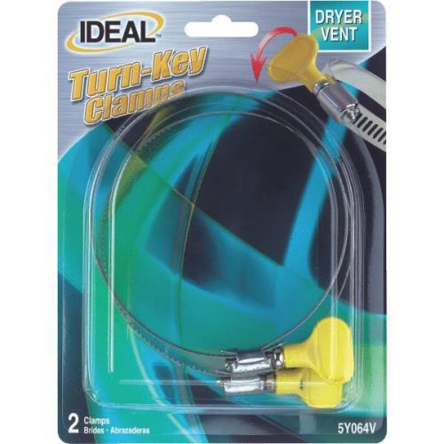 Ideal Corp. 5Y064V 2-Pack Turn-Key Dryer Vent Clamp-2PK DRYER VENT HSE CLAMP