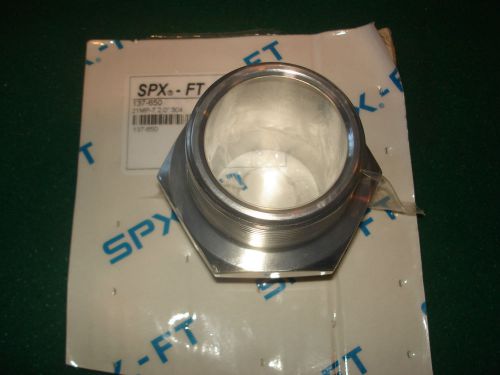 New spx-ft clamp - thread sanitary s.s. 304 str. adapter, 2&#034; id &amp; 2&#034; od, 21mp-7 for sale