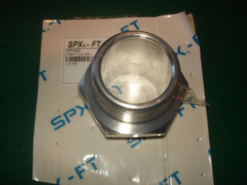 NEW SPX-FT CLAMP - THREAD SANITARY S.S. 304 STR. ADAPTER, 2&#034; ID &amp; 2&#034; OD, 21MP-7