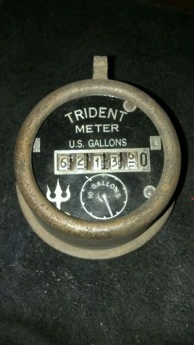 Vintage Trident Water Brass Meter Gauge