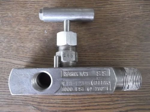 Kf industries 3/4 m x 1/2 f 6000 psi at 200f valve for sale