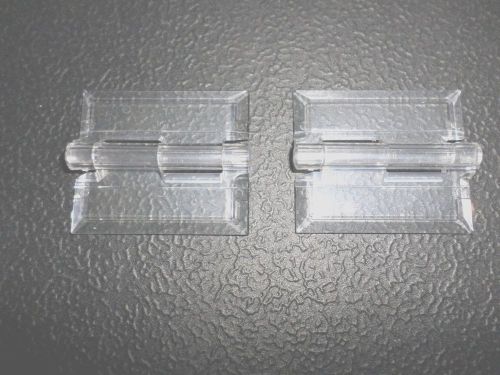6 each clear acrylic hinges 1-1/2&#034; x 1-3/4&#034;