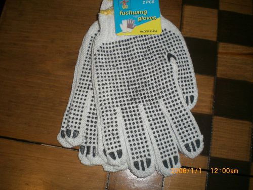 COTTON HEAVY ALL PURPOSE WORK GLOVES,GRIP PATCHES ,LOT OF 2 PAIR