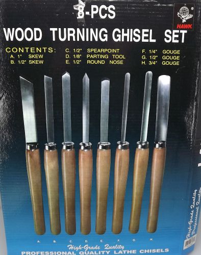 8 Piece Wood Turning Chisel Set High Quality Hard Wood Handle brand new