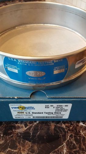 VWR 57334-480 #200 US standard testing sieve stainless steel full height w/ lid