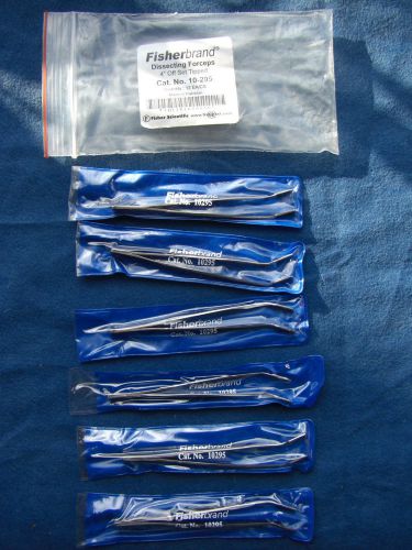 Fisherbrand Dissecting Foreceps 4&#034; Off Set Tipped, lot of 6