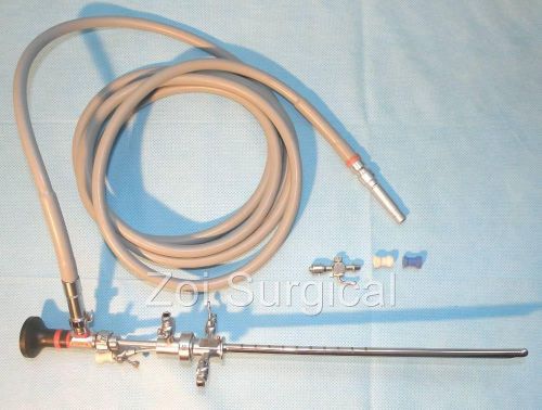 Wolf 4mm 25 degree cystoscope with sheath set &amp; fiber light guide for sale