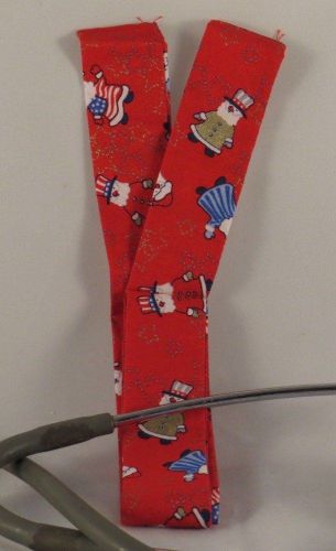 Amish HANDMADE STETHOSCOPE COVER Patriotic Santa Claus U.S.A. Stars &amp; Stripes