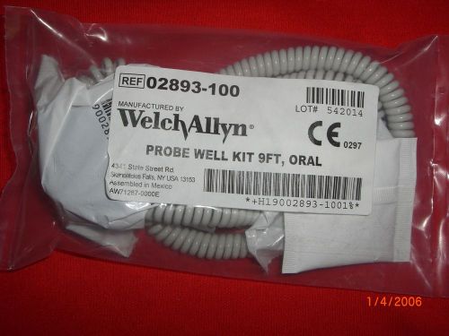 NEW WELCH ALLYN TEMP PROBE WELL KIT 9FT, ORAL REF# 02893-100