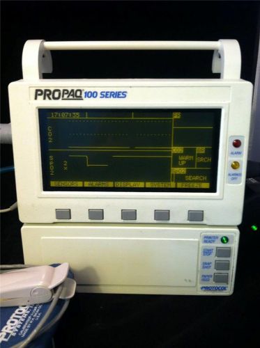 Protocol Propaq 106EL  Monitor - SPo2, Pulse, NIBP, Temp, ECG, Co2, Printer
