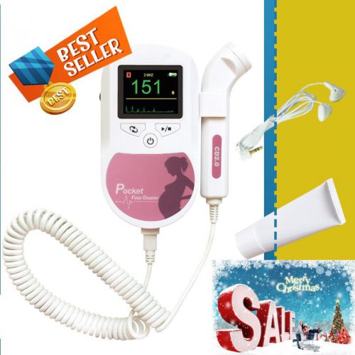 Color lcd fetal doppler new, pocket fetal ultrasound prenatal heart rate monitor for sale