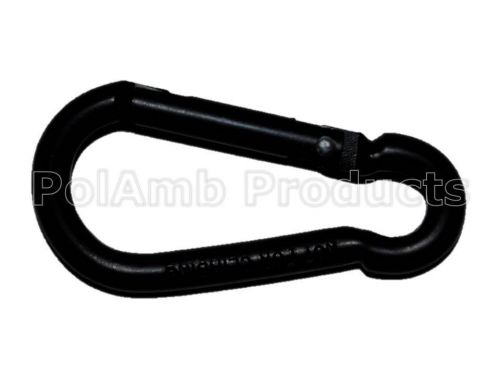Black Tactical Carabiners (6mm) x 2 for POLICE, PARAMEDIC, FIRE, AMBULANCE, KEYS