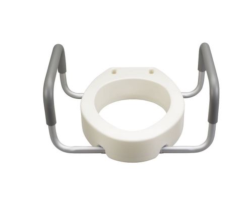 Drive medical raised toilet seat elongated with removable arms for sale