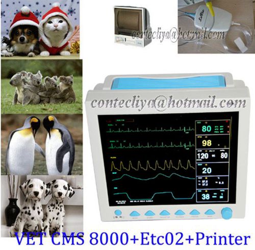 CE&amp;FDA Veterinary VET ICU Animal Vital Sign Patient Monitor+ET-CO2+Printer&amp;Paper